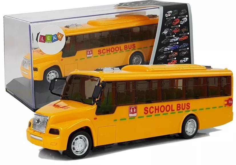 Pavasarinės pavaros mokyklinis autobusas su šviesomis, garsais ir atsidarančiomis durimis